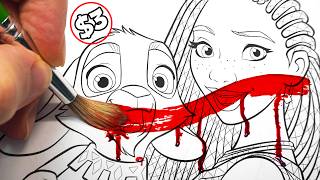 HORROR Artist vs $3 DISNEY WISH Coloring Book 💫 ✍️