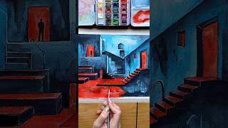 Color Theory | Red Light Effects🚨👀#watercolor #colortheory #watercolortutorial