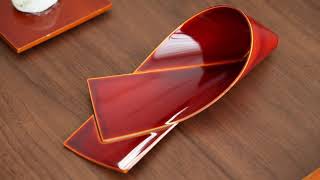 飛騨春慶 元田漆器 りぼんおしぼり受 伝統工芸品 木製 おしぼり受け