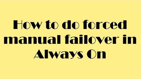 How to do forced manual failover in AG
