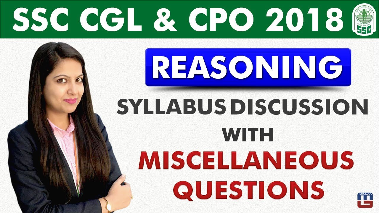 Syllabus Discussion With Miscellaneous Questions | Reasoning | SSC CGL | CPO 2018