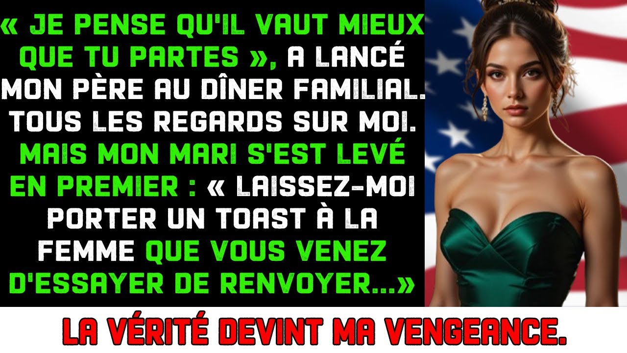 « Je pense qu'il vaut mieux que tu partes. » Ces mots de mon père ont résonné dans la salle à manger bondée, et j'ai senti mon cœur s'arrêter. Ce n'était pas une simple demande, c'était une...