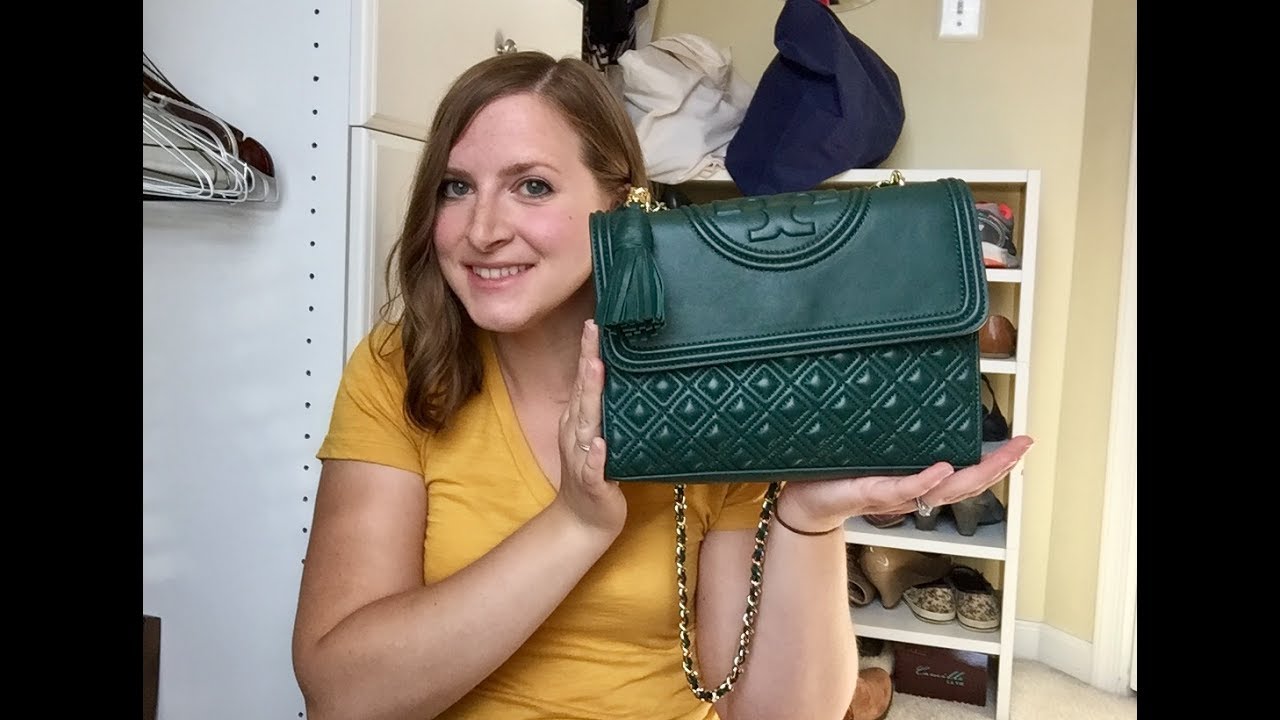 Tory Burch Fleming Small Convertible Shoulder Bag in Green