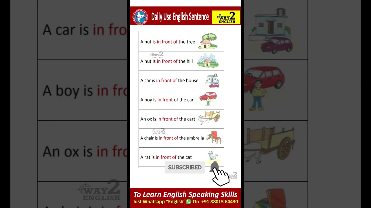 In Front Of Daily Use English Sentences Speaking Practice Way 2