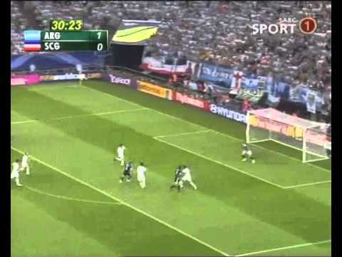 Goal by Esteban Cambiasso. Argentina vs Serbia - Germany 2006 world cup