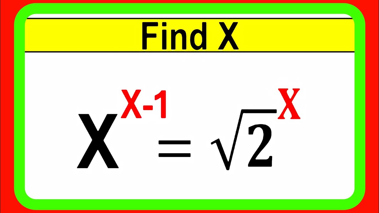 Nice Square Root Exponent Math Simplification |Find the Value of X ...