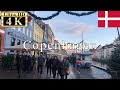 🇩🇰🎄Copenhagen Sunset Walk 4K 60fps - Nyhavn in Christmas Season -