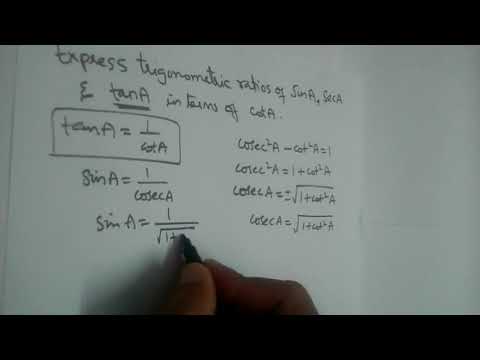 Express trigonometric ratios