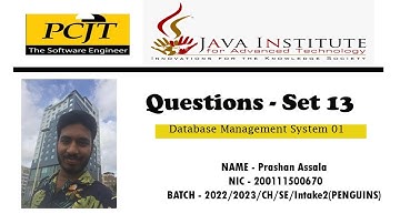 Question Set 13 | Database Management System | Java Institute