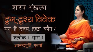 दृग् -दृश्य विवेक - श्लोक 1 : भाग 1 मन है दृश्य, द्रष्टा कौन ? आनन्दमूर्ति गुरुमाँ@VedantaSimplified