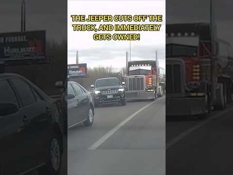 Jeep Challenges Semi Truck & It Doesn't End Well!