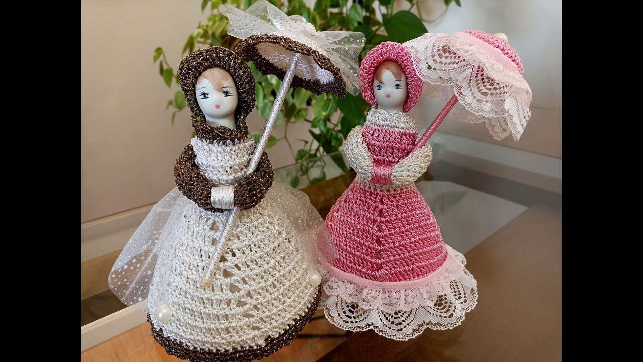 Crochê passo a passo Boneca de Crochê e Garrafa um Luxo Boneca Rebecca