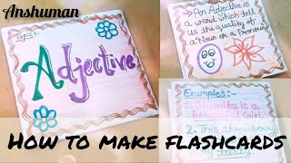 How to make Flashcards | On the topic (Adjectives) | English Grammar | New Creativities | #youtube