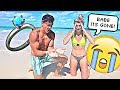I LOST MY ENGAGEMENT RING IN THE OCEAN (prank!!)