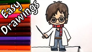 Easy Drawings | How to Draw Harry Potter | Draw Step by Step | Kawaii Drawings