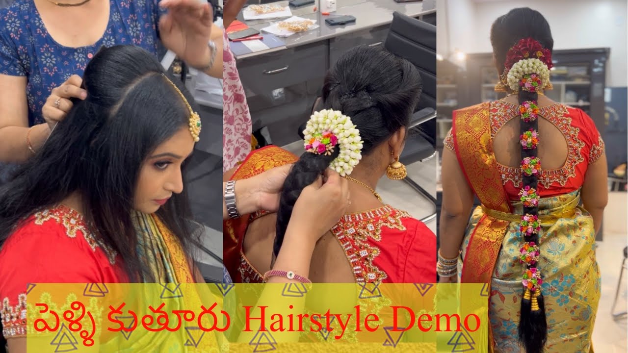 Bridal Hairstyle Demo / ముహూర్తం పూల జడ /  Kalpana Academy