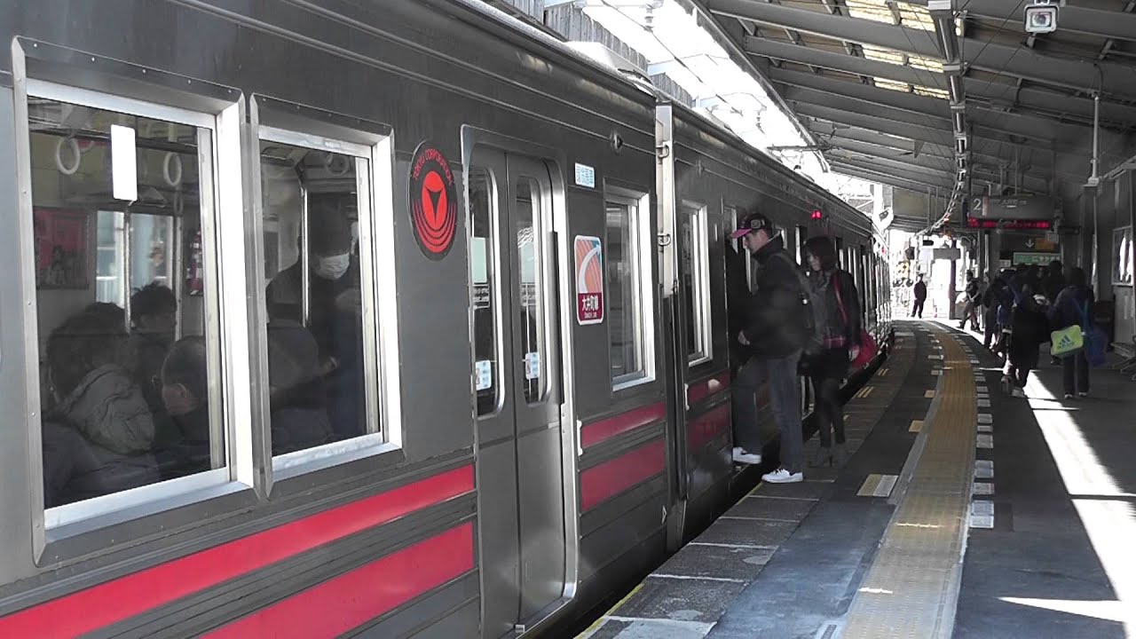 東急　ドアカット案内シール　大井町線　田園都市線　戸越公園駅ver　東京急行電鉄 東急大井町線戸越公園駅、ホーム延伸－約40年ぶりにドアカット解消