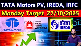 TATA Motors PV, IREDA, IRFC Share Monday Target | 27/10/2025 |