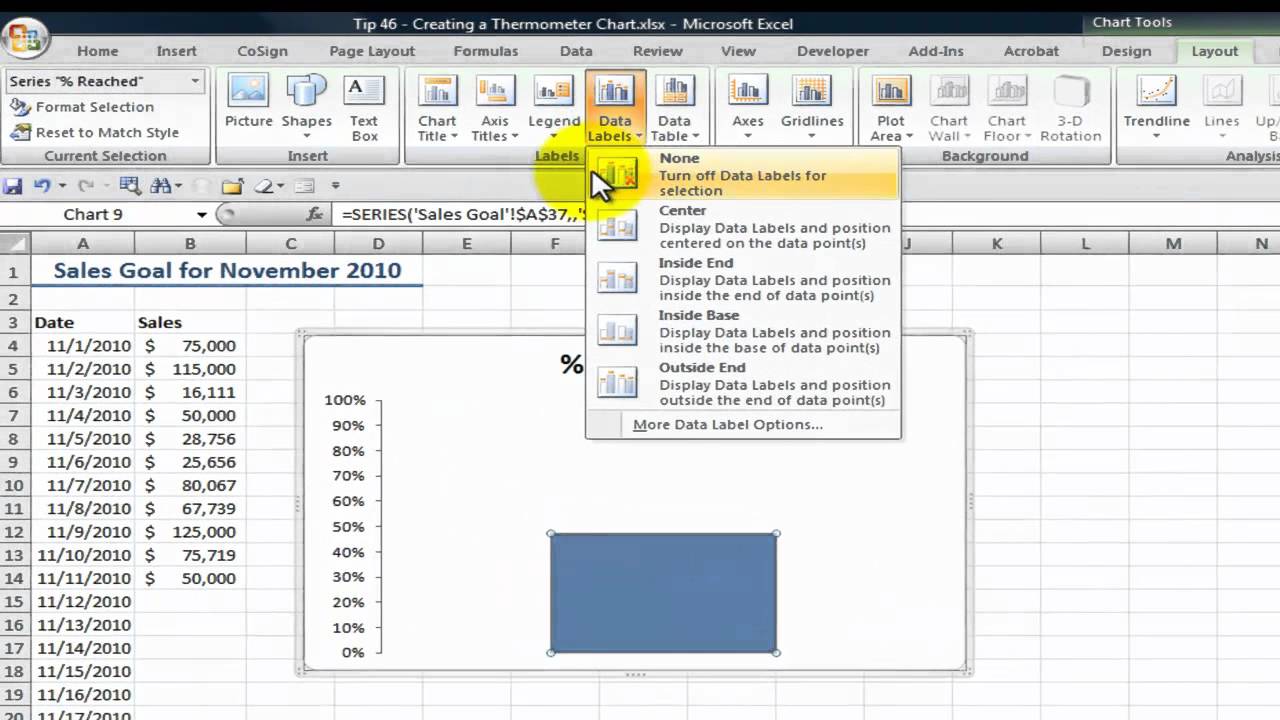 How To Make A Thermometer Chart In Excel 2013