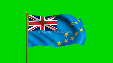 Tuvalu National Flag HD | World Countries Green Screen Flag animation loop | Royalty Free Footages