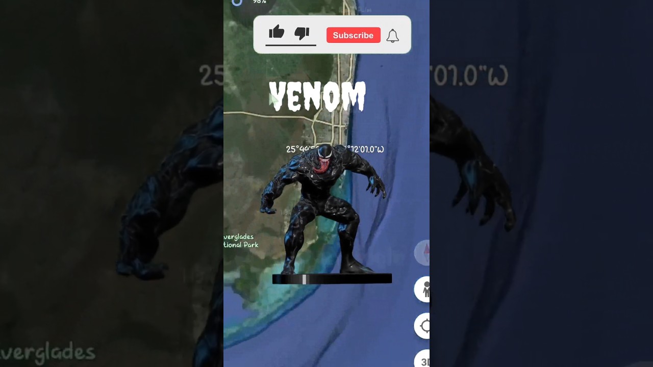 i found giant venom on Google map and google earth 