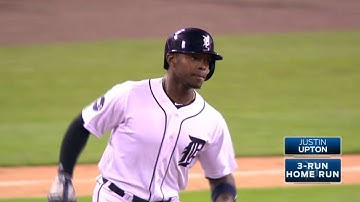 LAA@DET: Upton crushes a three-run shot to left