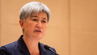 ‘Disgraceful’: Penny Wong calls for recognition of Palestinian state while Hamas holds hostages