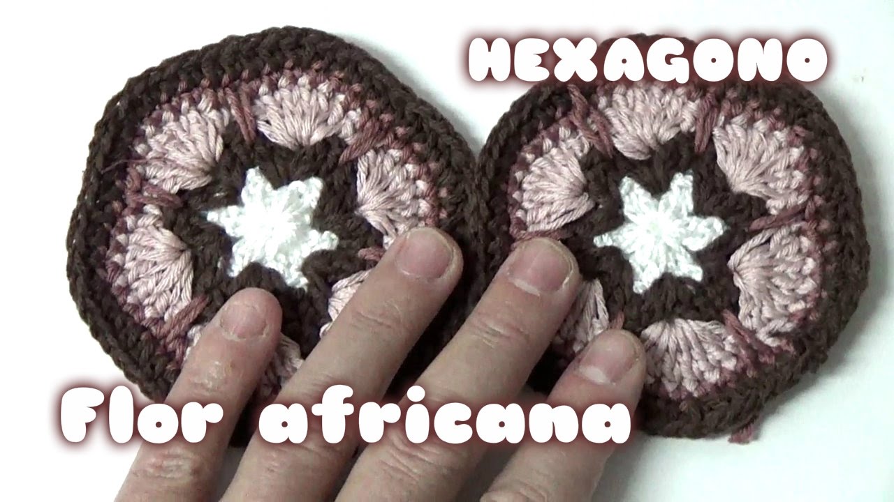 FLOR AFRICANA EN HEXAGONO EN GANCHILLO//AFRICAN flower in crochet hexagonal💗💗