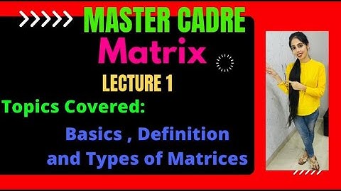 I Master Cadre Punjab I Math I Matrix Part1 I