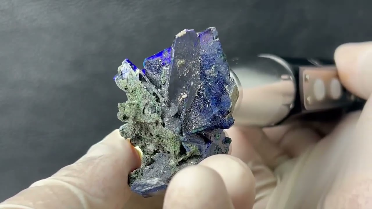 ナミビア・ツメブ産アズライト＆マラカイト原石 19.5g - パーフェクト