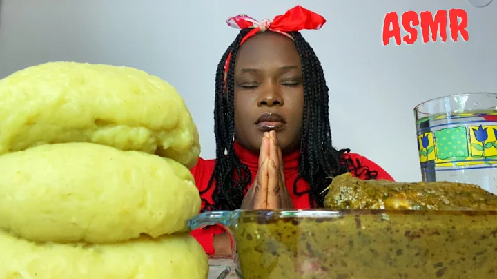 AFRICAN FOOD MUKBANG / BLACK SOUP WITH PLANTAIN FUFU / NIGERIAN FOOD ASMR.
