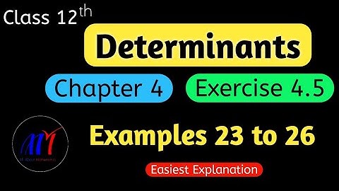 Chapter 4 Determinants Exercise 4.5 ( Examples 23 to 26 ) Class 12 Maths | NCERT Solutions