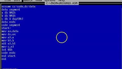 ADDITION PROGRAM IN TASM by G L SumaLata