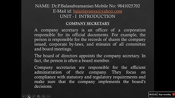 COMPANY SECRETARIAL PRACTICE UNIT I MODULE 1