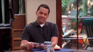 Two and a half Men alan wants to pay rent to charlie scene