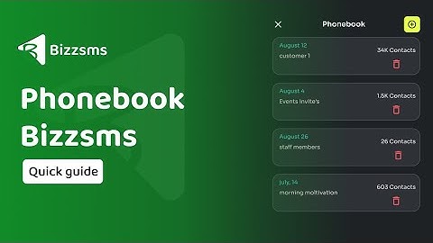 Utilize the phonebook in bizzsms for easy bulk sending - quick guide