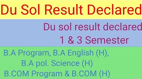 Sol Du Result declared Semester 1 & 3 || By GK Singh Cyber Cafe