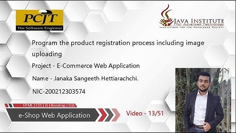 Web Project Task 13 | 1st Year | Semester 01 | Java Institute | Janaka Sangeeth