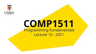 COMP1511 Week 9 Lecture 2