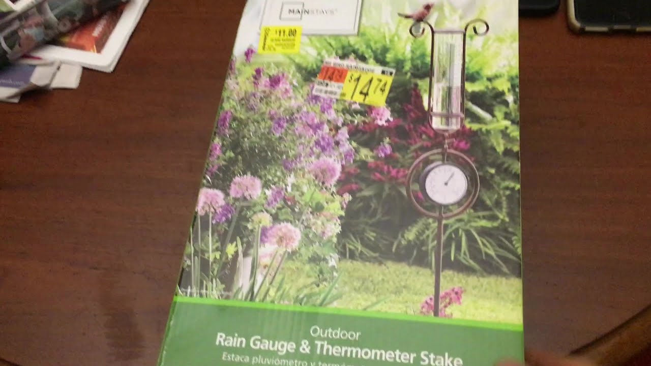 Walmart Clearance Mainstays Outdoor Rain Gauge and Thermometer