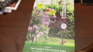 Walmart Clearance Mainstays Outdoor Rain Gauge and Thermometer Decorative Garden Stake fixing issues