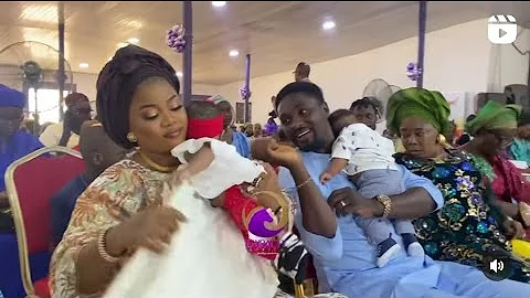 Watch Yoruba Movie ACtor  Adeniyi Johnson And Wife Seyi Edun Twins in Church Dancing