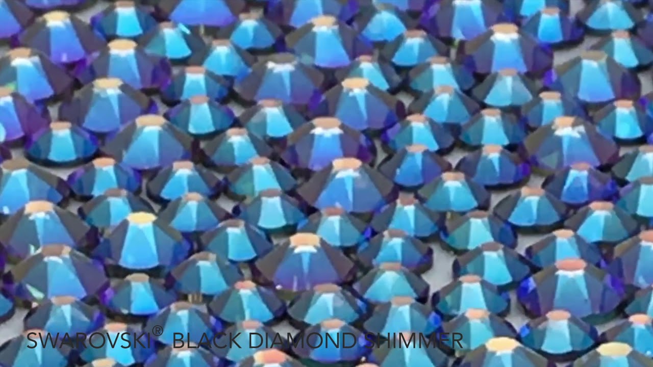 Preciosa Maxima Flatback Rhinestones Black Diamond ( Shimmer ) AB
