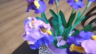 Как сделать цветы  из фоамирана(ИРИСЫ)