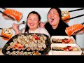 SUSHI MUKBANG 먹방 SPICY TUNA ROLL + SALMON NIGIRI + SUSHI PLATTER + YELLOWTAIL EATING SHOW *THE BEST*