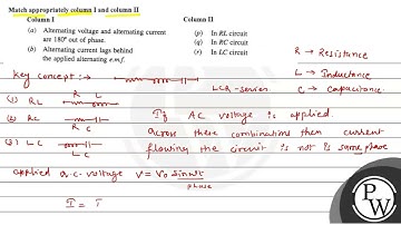 Match appropriately column I and column II Column I Column II (a) A...