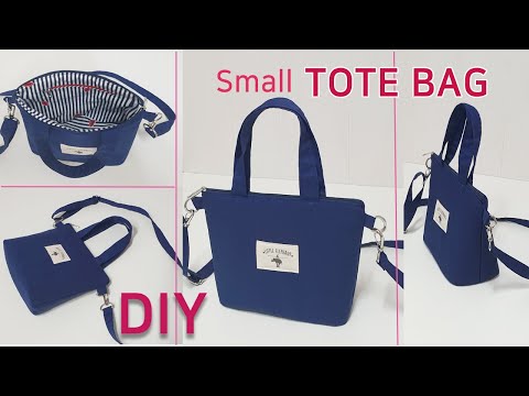 DIY simple tote bag/small tote bag tutorial/심플한디자인의 토트백만들기/귀여운 토트&크로스백