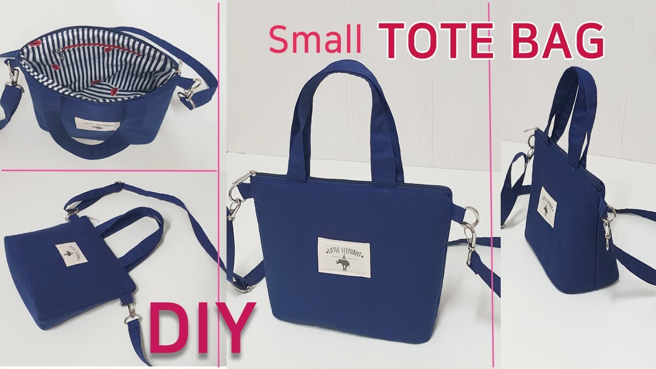 DIY simple tote bag/small tote bag tutorial/심플한디자인의 토트백만들기/귀여운 토트&크로스백