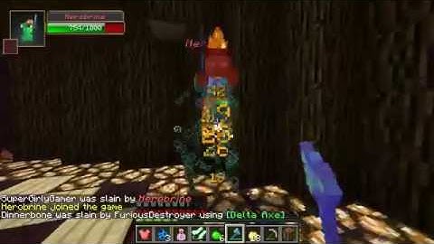 Pat and Jen PopularMMOs Minecraft HEROBRINE FIGHT CHALLENGE GAMES Lucky Block Mod Modded M