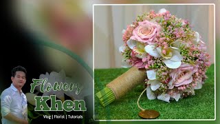 Pink And White Artificial Flowers For Bridal Bouquet Flower Arrangement Diy Bridal Bouquet